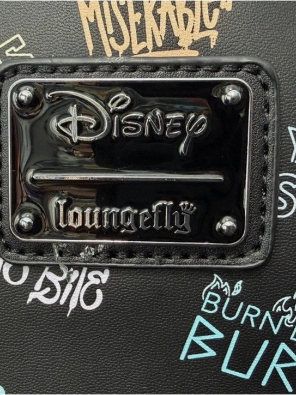 Disney Loungefly Villains Black Graphic Mini Backpack - Picture 3 of 6